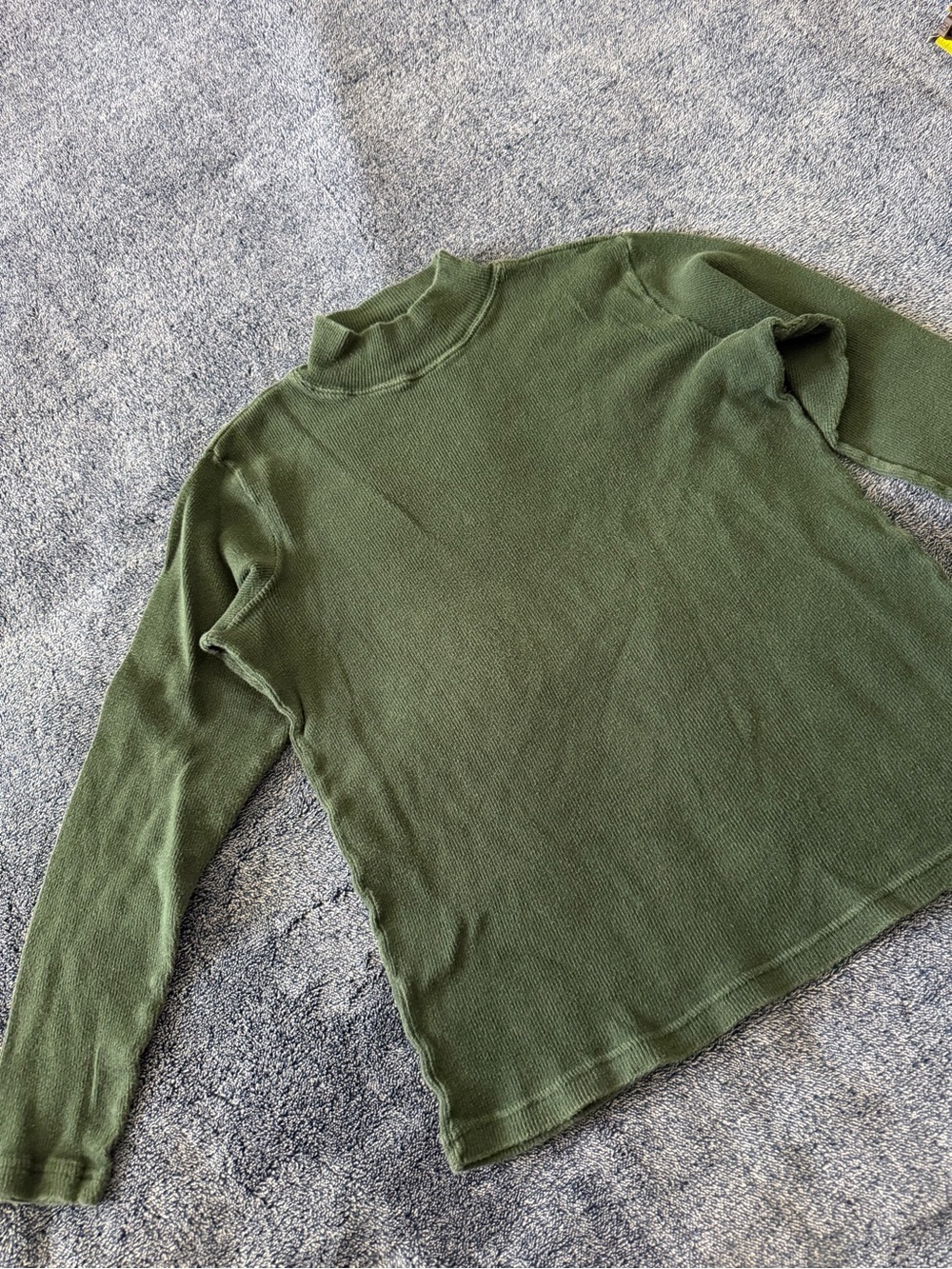 Olive Green Lightweight Knit Mock Neck Sweater